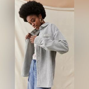 BDG Urban Outfitters Jumbo Corduroy Shacket Shirt Jacket Sage Oversized large